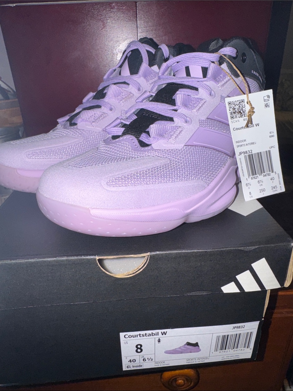 adidas Women’s Courtstabil Sneakers in Light Purple
